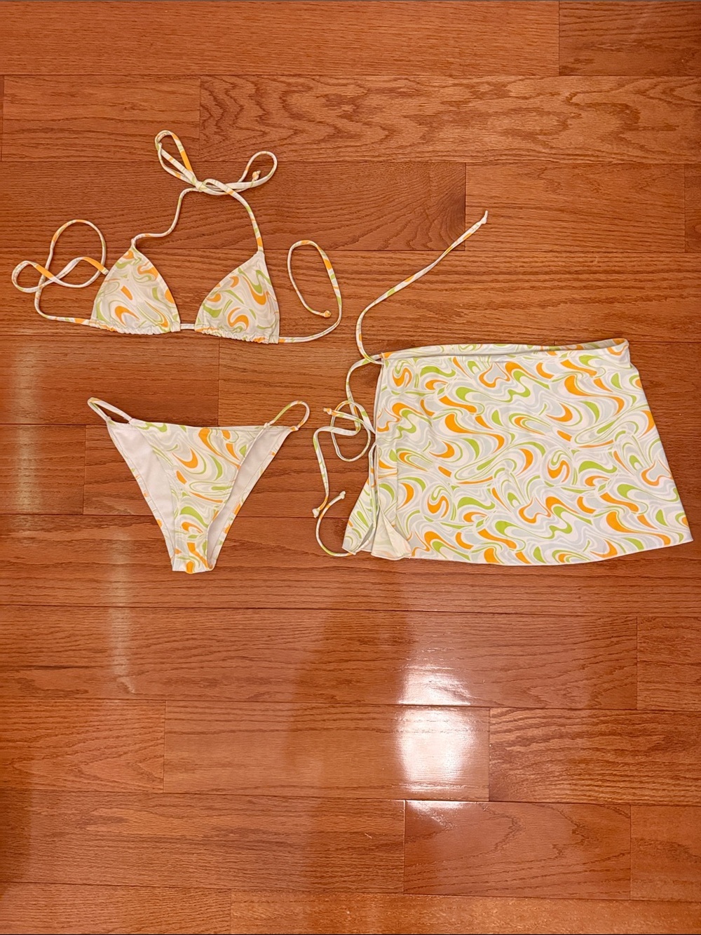 Two piece colorful swimsuit